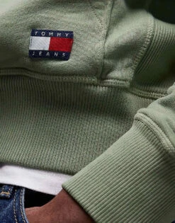 Tommy Jeans Tonal Logo Hoodie In Washed Green For Men Aruba Green -Tommy Hilfiger Store 207794865 2