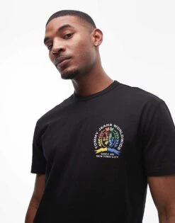 Tommy Jeans Colourful Crest Logo T-shirt In Black For Men -Tommy Hilfiger Store 207795060 1 black 1