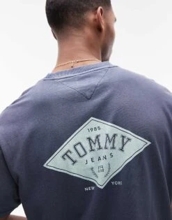 Tommy Jeans Diamond Backprint Graphic T-shirt In Navy For Men Dark Night Navy -Tommy Hilfiger Store 207795334 4