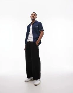 Tommy Jeans Bowling Shirt In Navy For Men Dark Night Navy -Tommy Hilfiger Store 207795514 3