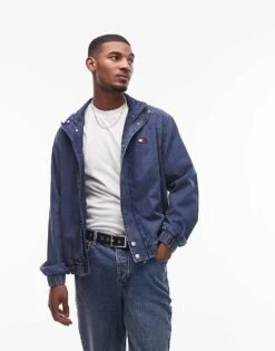 Tommy Jeans Collared Essential Denim Jacket In Medium Wash For Men Denim Medium 01