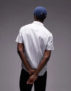 Tommy Jeans Linen Shirt In Light Blue And White Stripe For Men Sweet Blue / Ecru -Tommy Hilfiger Store 207795678 4