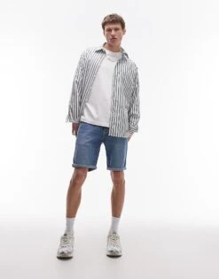 Tommy Jeans Scanton Slim Turn Up Denim Shorts In Medium Wash For Men Denim Medium -Tommy Hilfiger Store 207795768 5