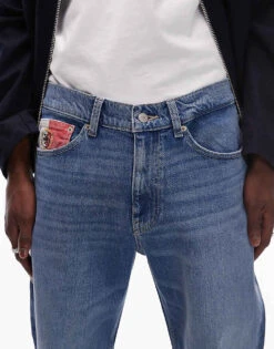 Tommy Jeans Ryan Slim Straight Jeans In Mid Blue For Men Denim Medium -Tommy Hilfiger Store 207795840 5