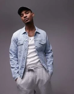 Tommy Jeans Ryan Regular Trucker Jacket In Medium Wash For Men Denim Medium