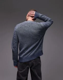 Tommy Jeans Badge Logo Knitted Sweater In Navy For Men Dark Night Navy -Tommy Hilfiger Store 207796261 3