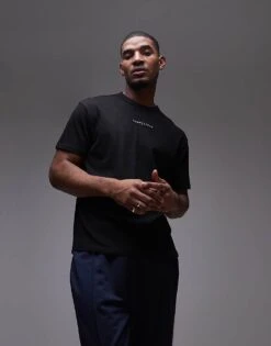 Tommy Jeans Small Linear Logo T-shirt In Black For Men