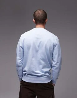 Tommy Hilfiger Crew Neck Terry Sweatshirt In Light Blue For Men -Tommy Hilfiger Store 208011438 3