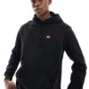 Tommy Jeans Tommy Badge Drawstring Hoody In Black For Men