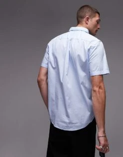 Tommy Hilfiger Flex Poplin Solid Shirt In Light Blue For Men -Tommy Hilfiger Store 208041277 3