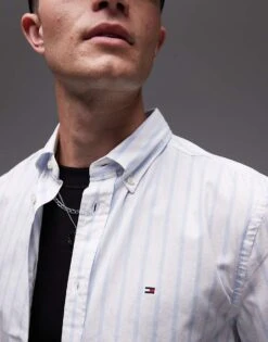 Tommy Hilfiger Flex Poplin Shirt In Multi For Men -Tommy Hilfiger Store 208041366 3