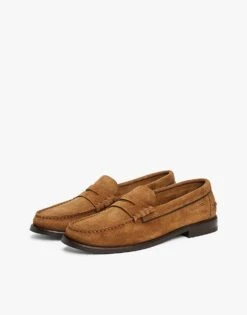 Tommy Hilfiger Debossed Suede Loafers In Brown For Men -Tommy Hilfiger Store 208068395 1 brown 1