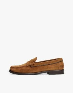 Tommy Hilfiger Debossed Suede Loafers In Brown For Men -Tommy Hilfiger Store 208068395 3