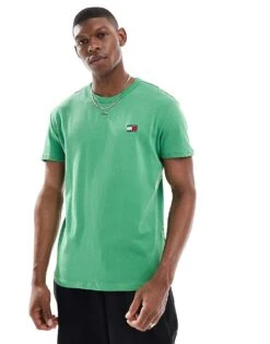 Tommy Jeans Tommy Badge Crew Neck T-shirt In Bright Green For Men -Tommy Hilfiger Store 208068401 1 brightgreen 1
