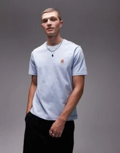 Tommy Hilfiger Monogram Tee In Light Blue For Men