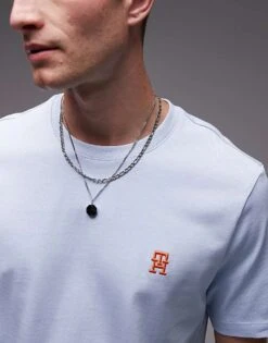 Tommy Hilfiger Monogram Tee In Light Blue For Men -Tommy Hilfiger Store 208068435 3