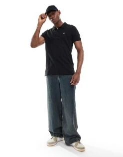 Tommy Jeans Slim Placket Polo In Black For Men -Tommy Hilfiger Store 208068436 3