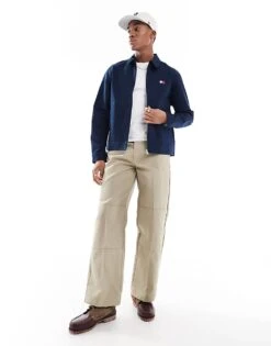 Tommy Jeans Logo Bomber Jacket In Navy Blue For Men -Tommy Hilfiger Store 208068487 2