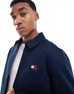 Tommy Jeans Logo Bomber Jacket In Navy Blue For Men -Tommy Hilfiger Store 208068487 3