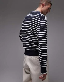 Tommy Hilfiger Breton Structure Crew Neck In Multi For Men -Tommy Hilfiger Store 208068845 3