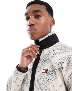 Tommy Jeans Zip Paisley Polar Fleece In Multi For Men -Tommy Hilfiger Store 208069010 4