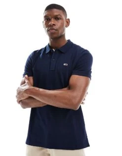 Tommy Jeans Slim Placket Polo In Blue For Men -Tommy Hilfiger Store 208069034 1 blue 1