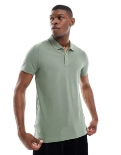 Tommy Jeans Slim Placket Polo In Olive Green For Men -Tommy Hilfiger Store 208069125 1 olivegreen 1