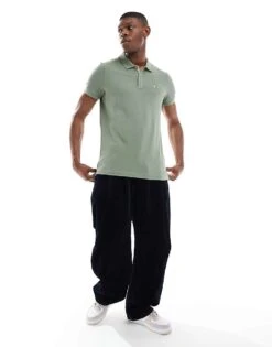 Tommy Jeans Slim Placket Polo In Olive Green For Men -Tommy Hilfiger Store 208069125 3