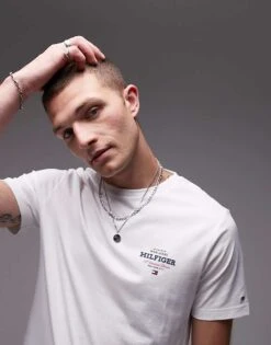 Tommy Hilfiger Monotype All American Tee In White For Men