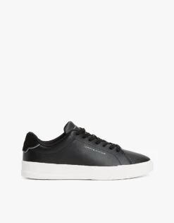 Tommy Hilfiger Pebble Grain Court Trainers In Black For Men -Tommy Hilfiger Store 208069414 5