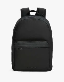 Tommy Hilfiger Metal Logo Double Zip Backpack In Black For Men