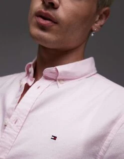 Tommy Hilfiger Flex Dobby Shirt In Light Pink For Men -Tommy Hilfiger Store 208069904 3