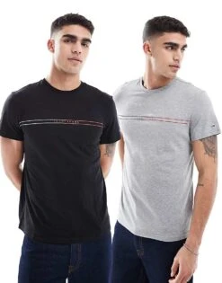 Tommy Jeans 2-pack Logo Slim T-shirts In Multi/black For Men -Tommy Hilfiger Store 208154189 1 multiblack 1