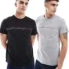 Tommy Jeans 2-pack Logo Slim T-shirts In Multi/black For Men -Tommy Hilfiger Store 208154189 1 multiblack
