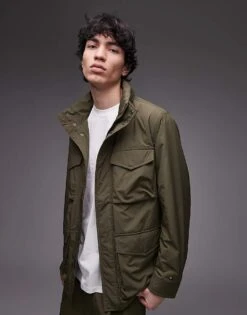 Tommy Hilfiger Water Repellent Packable Field Jacket In Olive Green For Men