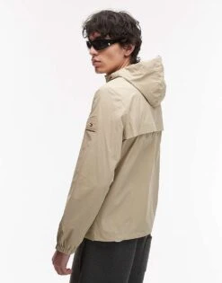 Tommy Hilfiger Logo Patch Hooded Jacket In Beige For Men -Tommy Hilfiger Store 208267751 3