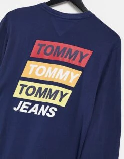 Tommy Jeans Back Mountain Print Long Sleeve Top In Navy For Men Twilight Navy -Tommy Hilfiger Store 21359576 3