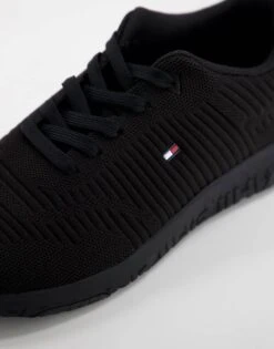 Tommy Hilfiger Knit Runner Trainer With Small Flag Logo In Black For Men 9 Tommy Hilfiger Knit Runner Trainer With Small Flag Logo In Black For Men -Tommy Hilfiger Store 23959193 3