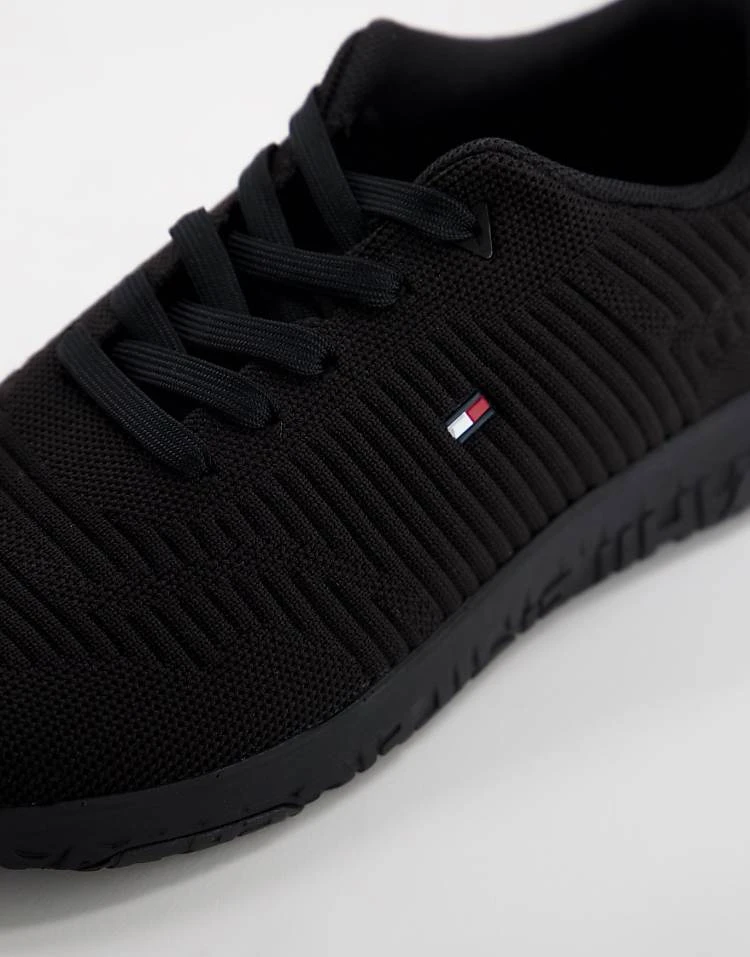 Tommy Hilfiger Knit Runner Trainer With Small Flag Logo In Black For Men 5 Tommy Hilfiger Knit Runner Trainer With Small Flag Logo In Black For Men - Image 3