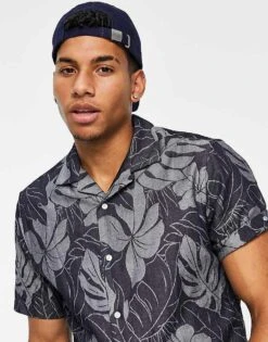 Tommy Hilfiger Floral Jacquard Short Sleeve Shirt For Men Blue -Tommy Hilfiger Store 24270088 3